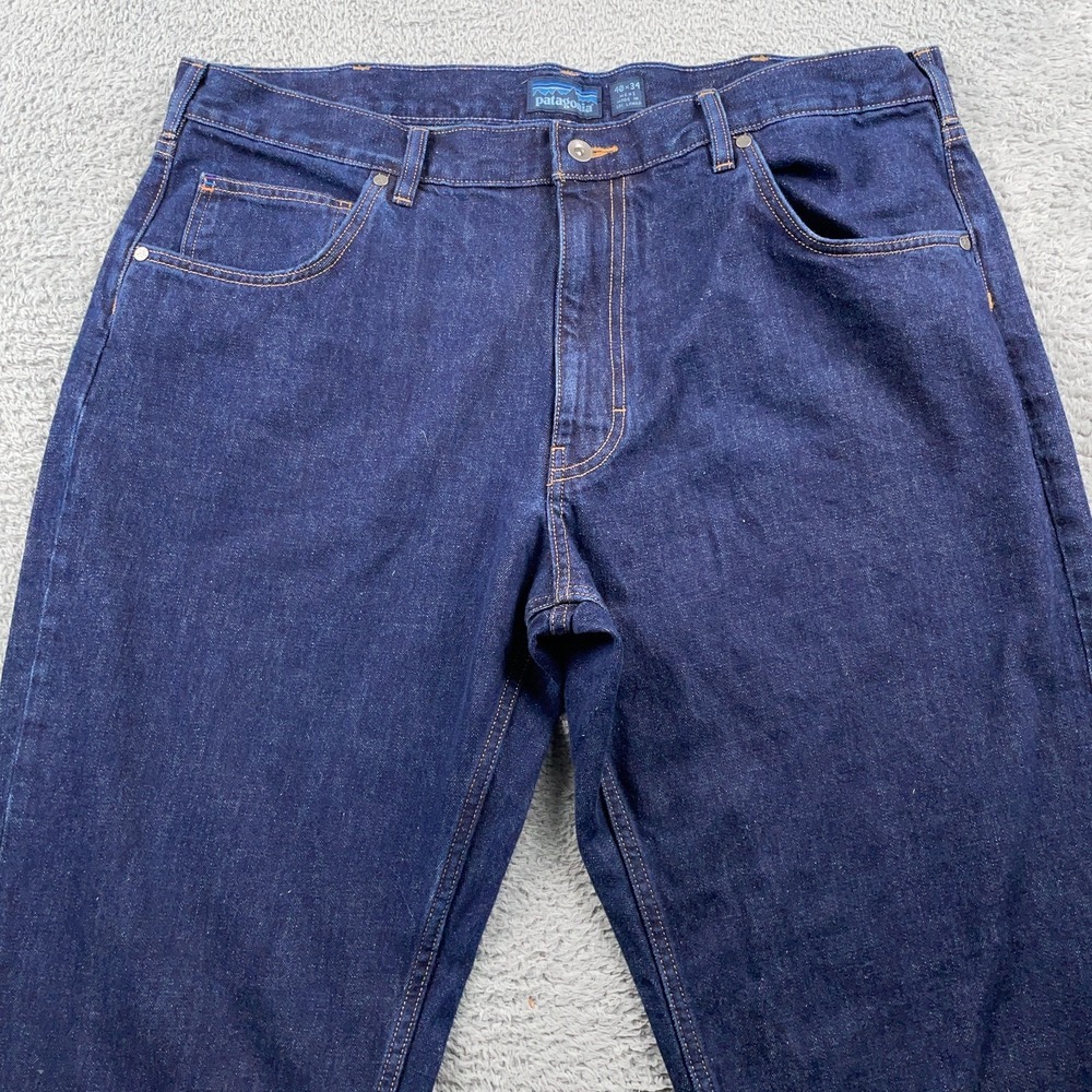 Patagonia Men's Straight Jeans in Dark Indigo Blue
